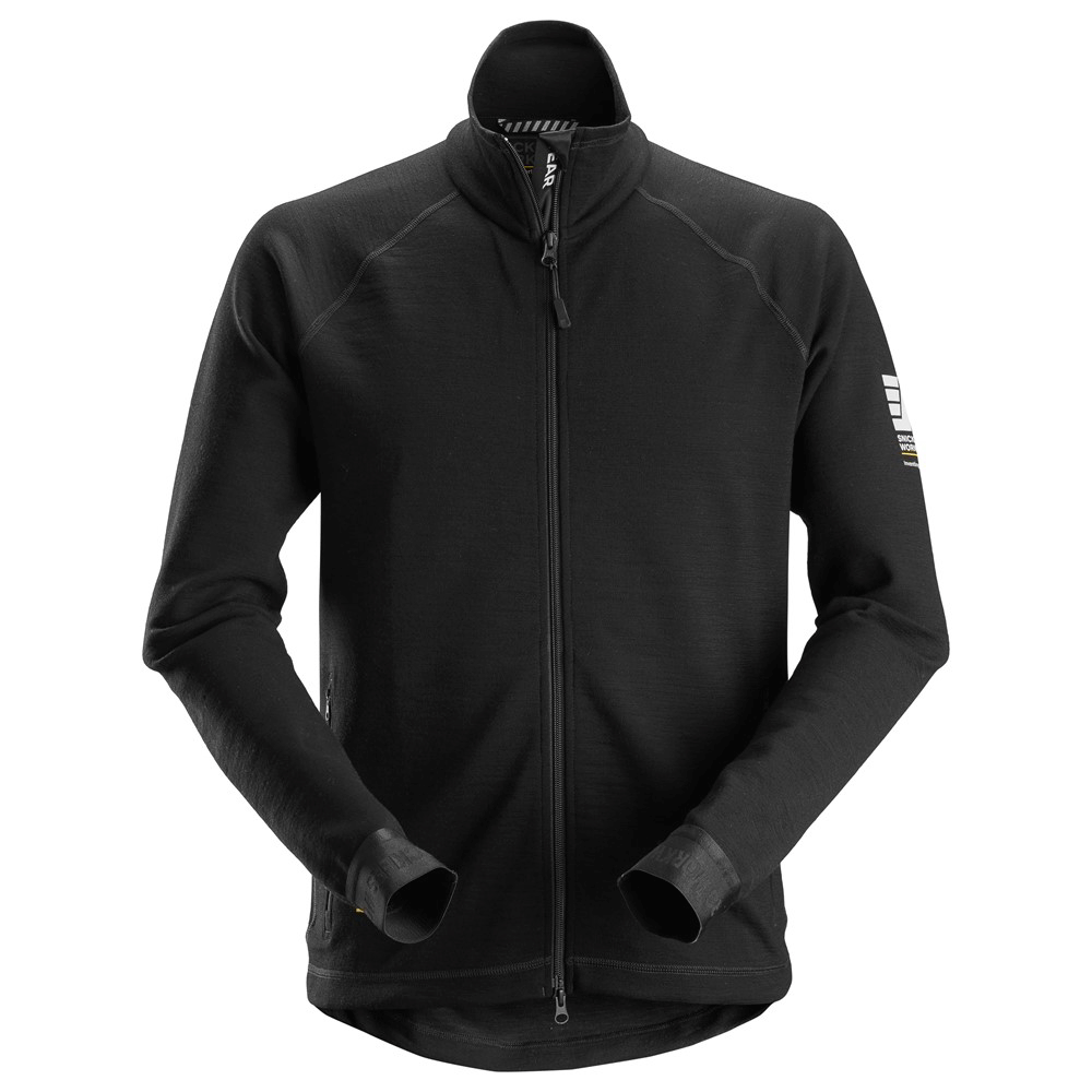 Snickers 8019 AllroundWork, Midlayer Wool Full Zip Jacket Various Colours Black