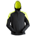 Snickers 8025 FlexiWork, Neon Full Zip Hoodie Black Neon Yellow