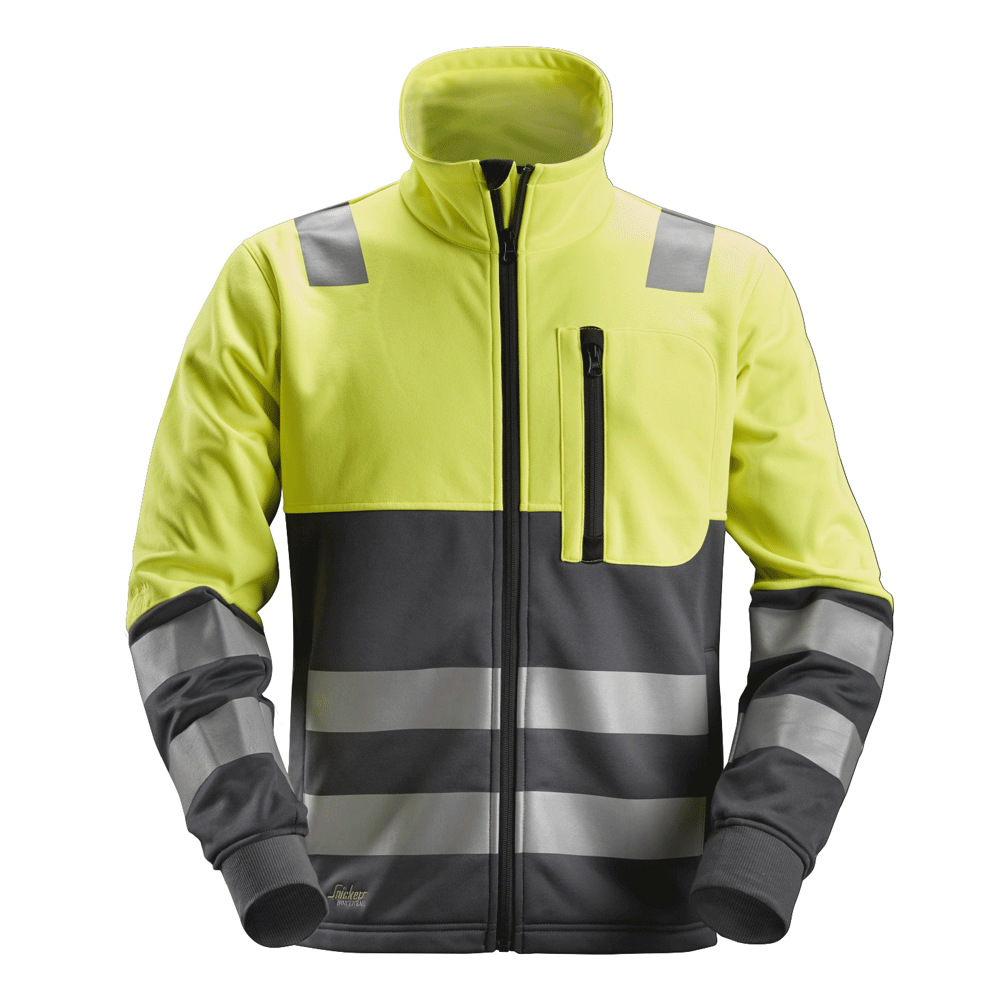 Snickers 8035 AllroundWork, Hi-Vis FZ Jacket CL2 Various Colours Yellow Steel Grey