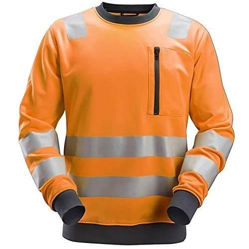 Snickers 8037 AllroundWork, Hi-Vis Sweatshirt CL2/CL3 Various Colours Orange