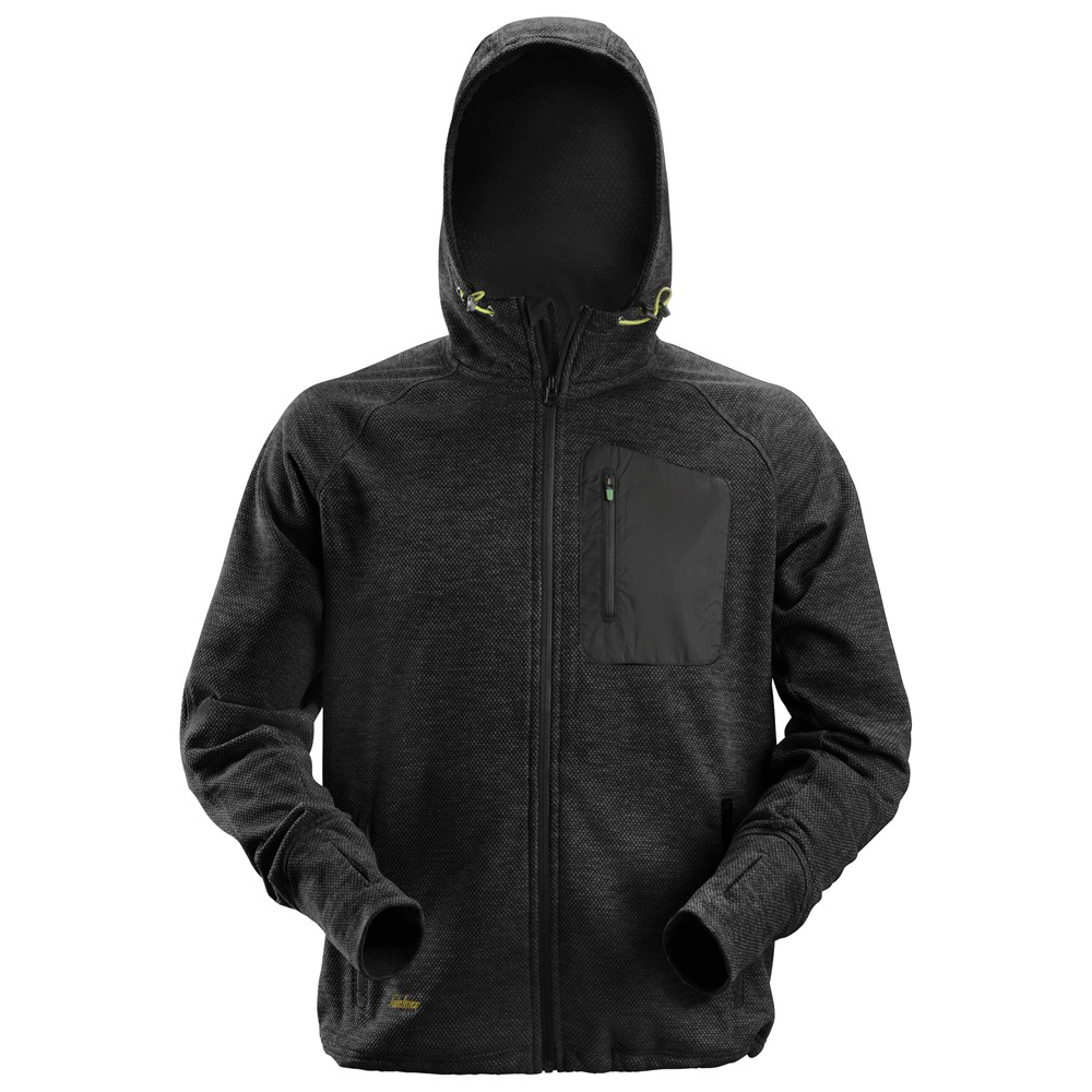 Snickers 8041 FlexiWork, Fleece Hoodie Various Colours Black Black