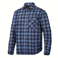 Snickers 8501 RuffWork Padded Flannel Checked LS Shirt Navy / Cloud Blue Check XS