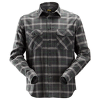 Snickers 8516 AllroundWork Flannel Checked Long Sleeve Shirt Various Colours Anthracite Melange Light Grey Melange