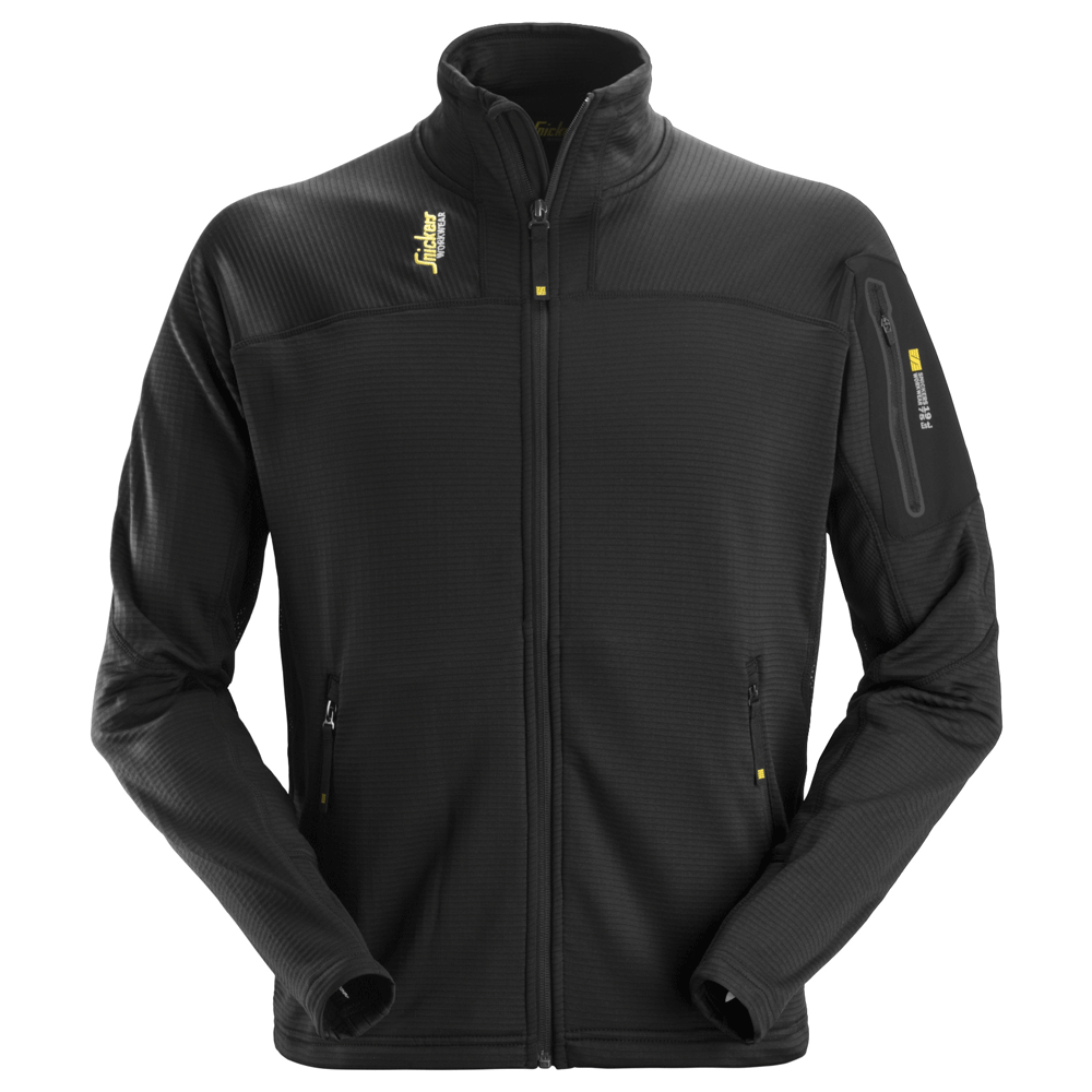 Snickers 9438 Body Mapping Micro Fleece Jacket Various Colours Black