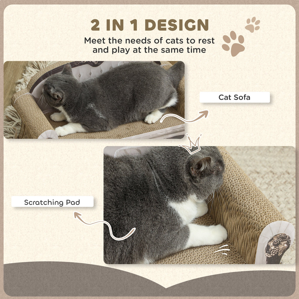 Cat Scratching Board with Organic Catnip for Indoor Cats, Brown