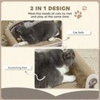 Cat Scratching Board with Organic Catnip for Indoor Cats, Brown