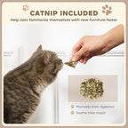 Cat Scratching Board with Organic Catnip for Indoor Cats, Brown