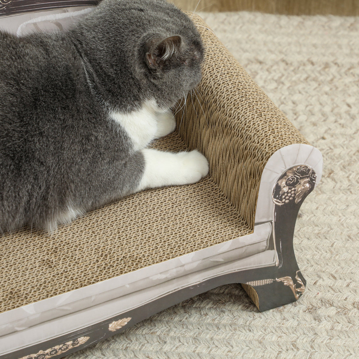 Cat Scratching Board with Organic Catnip for Indoor Cats, Brown