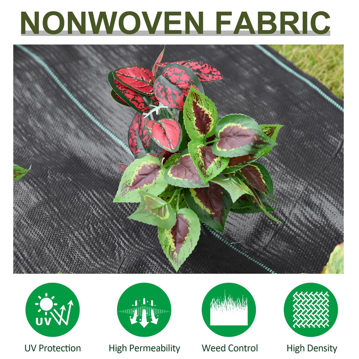 1x50m Weed Barrier Fabric Durable Convenient Design Weed Block Mat