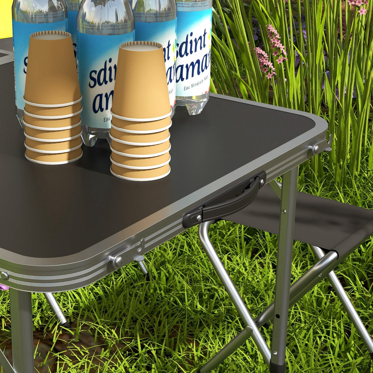 Camping Table and Chairs Outdoor Indoor Use for BBQ Picnic Garden