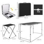 Camping Table and Chairs Outdoor Indoor Use for BBQ Picnic Garden