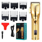 VGR V-280 10W USB Metal Electric Hair Clipper with LED Digital Display, V-280 (Gold)