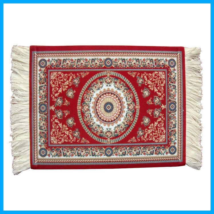 Mini Woven Rug Mat Retro Style Mouse Pad, Ramdom Color Delivery – Non-slip
