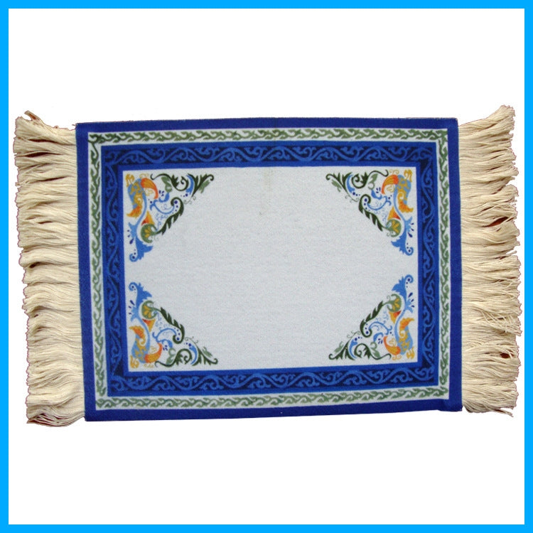 Mini Woven Rug Mat Retro Style Mouse Pad, Ramdom Color Delivery – Non-slip