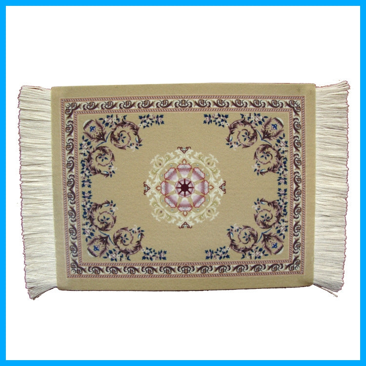 Mini Woven Rug Mat Retro Style Mouse Pad, Ramdom Color Delivery – Non-slip