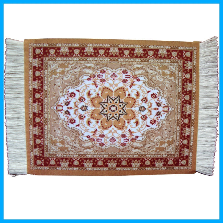 Mini Woven Rug Mat Retro Style Mouse Pad, Ramdom Color Delivery – Non-slip