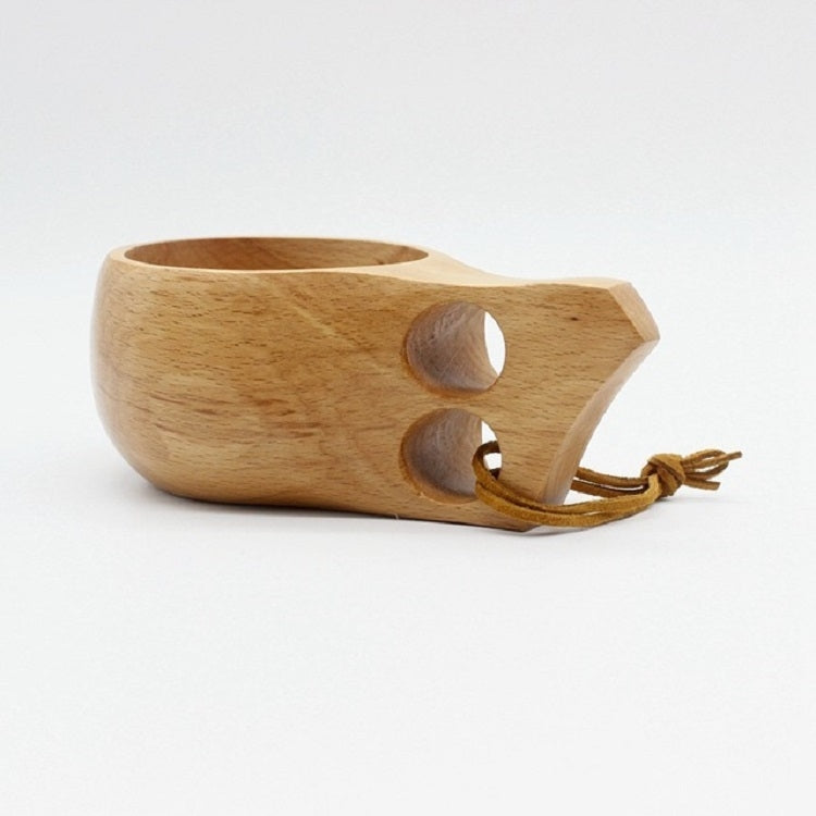 Hand Made Wood Tableware Green Wooden Cup, 101-200ml 101-200ml Double Hole