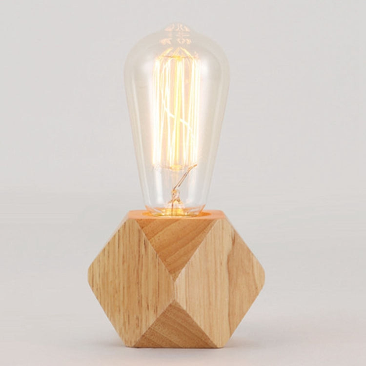 Solid Wood Decoration LED Night Light Modern Minimalist Warm Bedroom Bedside Lamp Small Table Lamp without LED Bulbs, EU Plug – Durable Build, Easy to Use