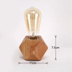 Solid Wood Decoration LED Night Light Modern Minimalist Warm Bedroom Bedside Lamp Small Table Lamp without LED Bulbs, EU Plug – Durable Build, Easy to Use
