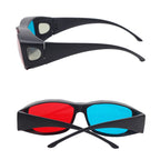 Red Blue 3D Glasses Anaglyph Framed 3D Vision Glasses for Game Stereo Movie Dimensional Glasses Plastic Glasses, Red Blue