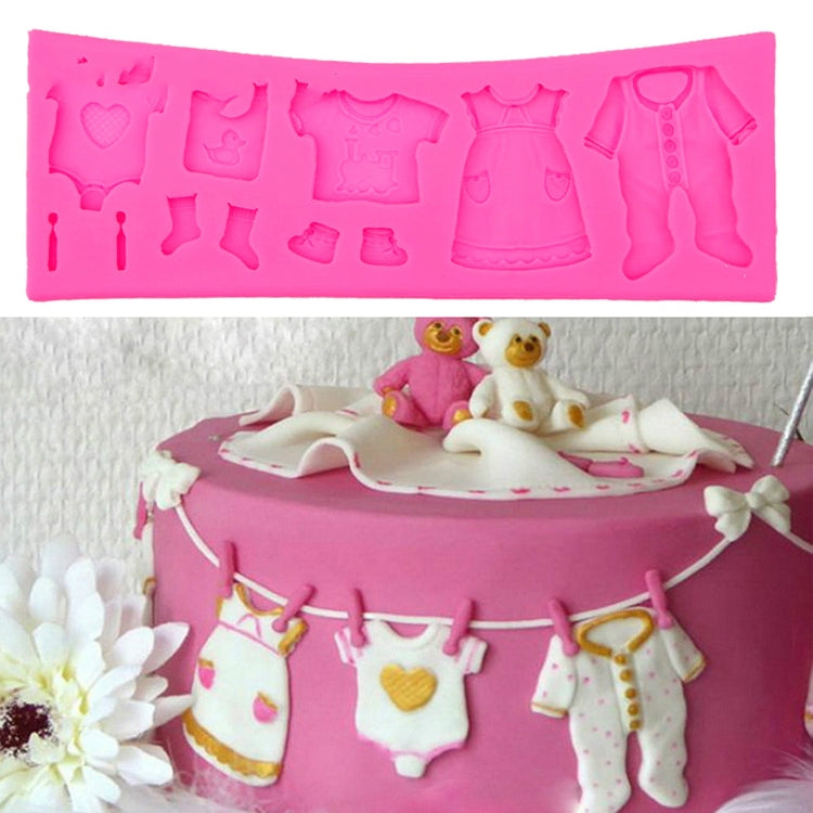 2 PCS Baking Mold Baby Shoes Fondant Cake Mold Kid Clothes Silicone DIY Chocolate West Point Mold, Kid Clothes Shape Kid Clothes Shape