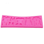 2 PCS Baking Mold Baby Shoes Fondant Cake Mold Kid Clothes Silicone DIY Chocolate West Point Mold, Kid Clothes Shape