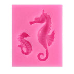 2 PCS Hippocampus DIY Modeling Mold Fondant Silicone Cake Chocolate Mold Baking Tool, Hippocampus Shape(Pink), Hippocampus Shape(Gray) Hippocampus Shape(Pink) Pink