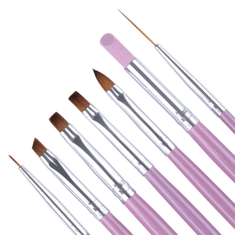 7pcs /Set Nail Painting Stretcher Brush Sculpting And Sharpening Pen Manicure Tool Default Title