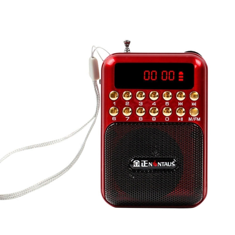 Portable Rechargeable FM Radio Receiver Speaker, Support USB / TF Card / Music MP3 Player Red