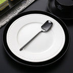 Stainless Steel V-shaped Wall Hanging Design Simple Coffee Spoon Fork Creative Long Handle Stirring Tableware, Spoon Black, Fork Black, Spoon Gold, Fork Gold, Spoon Rose Gold, Fork Rose Gold – Durable Build, Easy to Use Spoon Black