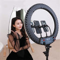 HQ-18N 18 inch 45cm LED Ring Vlogging Photography Video Lights Kits with Remote Control & Phone Clamp & 2.1m Tripod Mount, EU Plug, 18 inch 18 inch