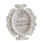 Floral Photo Round Picture Frame Holder Wedding Home Decor – Durable Build, Easy to Use White