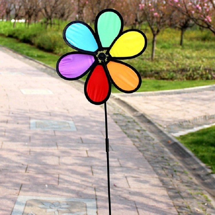 Outdoor Cloth Black Side Six Color Windmill Children Toys Garden Decoration, Six Color Windmill – Durable Build, Easy to Use Six Color Windmill