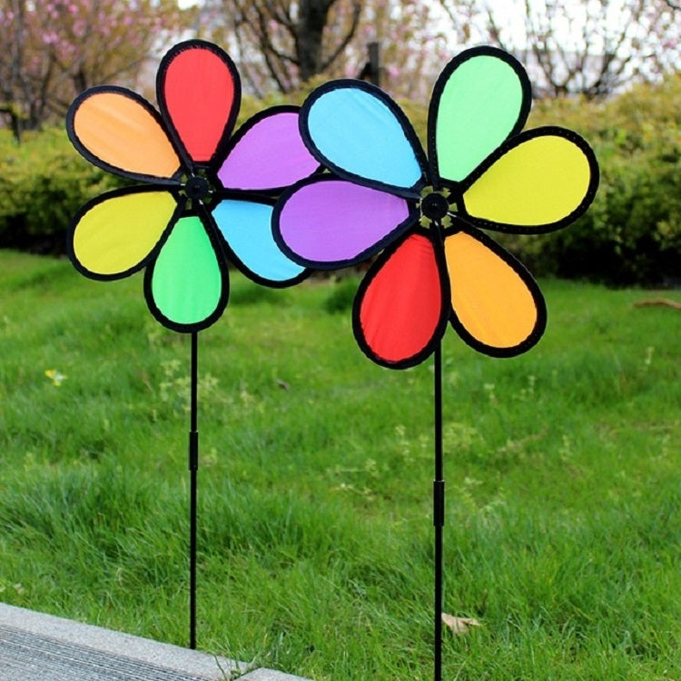 Outdoor Cloth Black Side Six Color Windmill Children Toys Garden Decoration, Six Color Windmill – Durable Build, Easy to Use