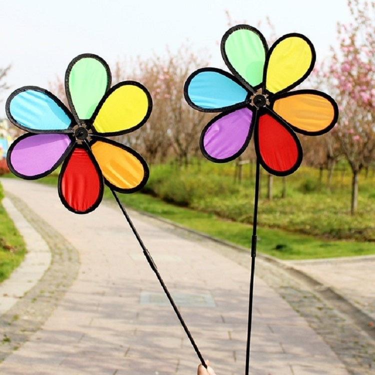 Outdoor Cloth Black Side Six Color Windmill Children Toys Garden Decoration, Six Color Windmill – Durable Build, Easy to Use