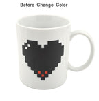 Creative Heart Magic Temperature Changing Cup Color Changing Chameleon Mugs Heat Sensitive Coffee Tea Milk Cup, Color Changing Cup