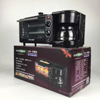 3 in 1 Electric Breakfast Machine Multifunction Coffee Maker + Frying Pan + Mini Oven Household Bread Pizza Oven, 3 in 1 Multifunction Coffee Maker