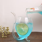 300ML Creative Glass Mug Milk Cup with straw Cold Drink Cup Juice Mug Wine Glass, 300ML Juice Mug – Durable Build, Easy to Use 300ML Juice Mug