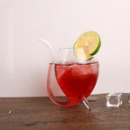 300ML Creative Glass Mug Milk Cup with straw Cold Drink Cup Juice Mug Wine Glass, 300ML Juice Mug – Durable Build, Easy to Use