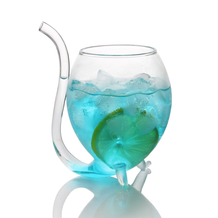 300ML Creative Glass Mug Milk Cup with straw Cold Drink Cup Juice Mug Wine Glass, 300ML Juice Mug – Durable Build, Easy to Use
