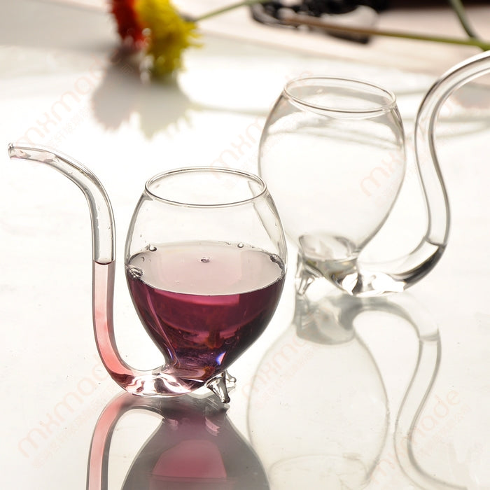 300ML Creative Glass Mug Milk Cup with straw Cold Drink Cup Juice Mug Wine Glass, 300ML Juice Mug – Durable Build, Easy to Use