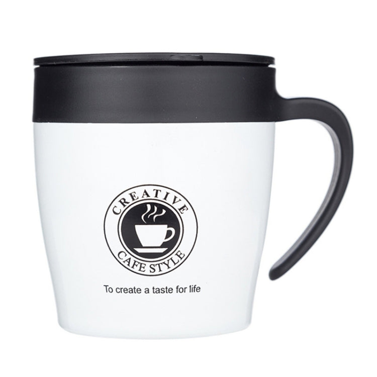 Handle Coffee Mug Stainless Steel Thermos Cups Vacuum Flask Water Bottle Bussiness Portable Thermo Cup White