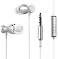 Sport Headphone 3.5mm Jack Earphone Sweatproof Stereo Strong Bass Music Magnets Headset with Mic for iPhone Samsung – Waterproof Silver