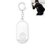 130dB IP44 Waterproof Rechargeable Anti-wolf Alarm Flashlight Intelligent Personal Alarm, English Packaging White