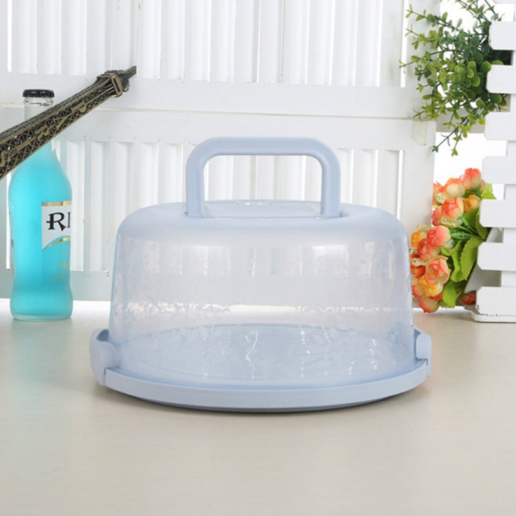 Plastic Round Handle Storage BoxePortable Cake Box Light Blue