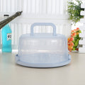 Plastic Round Handle Storage BoxePortable Cake Box Light Blue