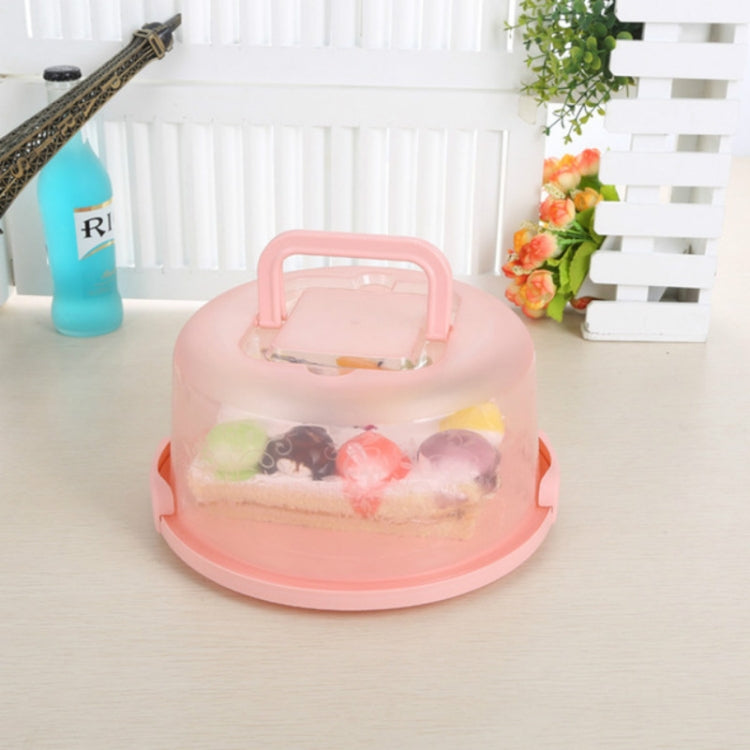 Plastic Round Handle Storage BoxePortable Cake Box – Durable Build, Easy to Use Pink