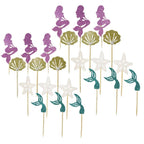 24 PCS / 1 Set Mermaid Princess Party Decorate Cupcakes Inserted Card, Cupcakes Inserted Card – Durable Build, Easy to Use
