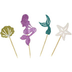 24 PCS / 1 Set Mermaid Princess Party Decorate Cupcakes Inserted Card, Cupcakes Inserted Card – Durable Build, Easy to Use