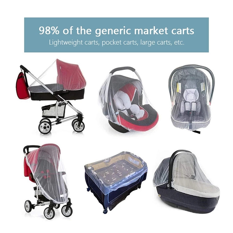 3 PCS 150cm Baby Pushchair Mosquito Insect Shield Net Safe Infants Protection Mesh Stroller Accessories Mosquito Net